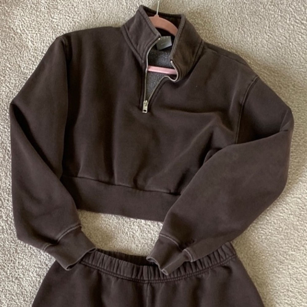 TNA Brown Half Zip Women's Sweater